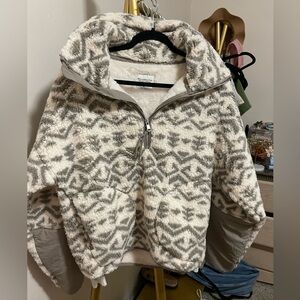 Abercrombie & Fitch Cream and Gray Cowl Sweater